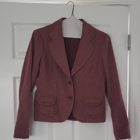 Max & Co. Mauve Blazer with Ruffle Pockets - Picture 10 of 13